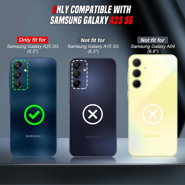 Detalle 2 de LeYi Tough Defender case for Samsung Galaxy A25 5G with sliding camera lens cover and rotated ring stand (navy blue) + 2 screen protectors