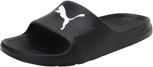 Detalle de PUMA Unisex Divecat Beach & Pool Shoes (Black/Black/White) – UK 7