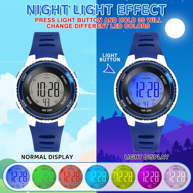 Thumbnail 2 de Edillas Montre Enfant Numérique 30M Étanche