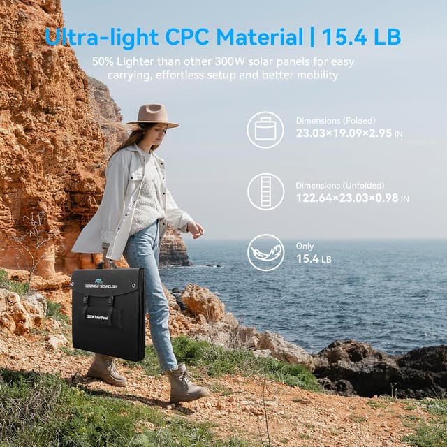 Detalle 2 de Ecosonique 300W Portable Solar Panel for Generators 🔆