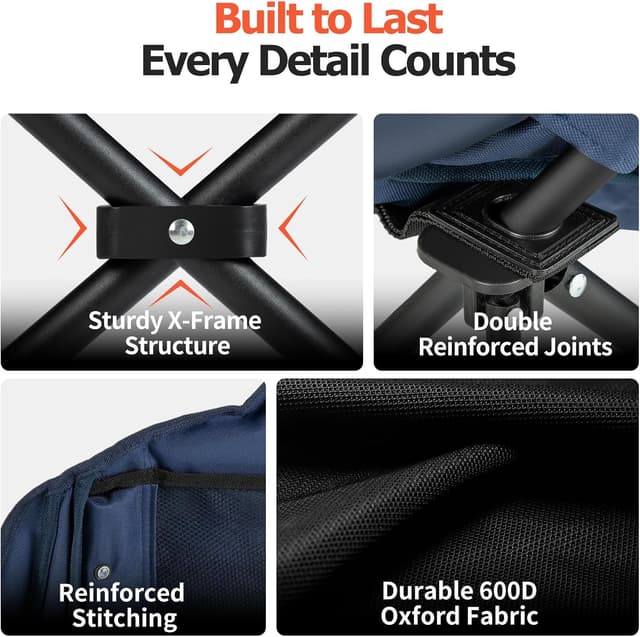 Thumbnail 6 de Overmont Oversized XL Camping Chair 37 in