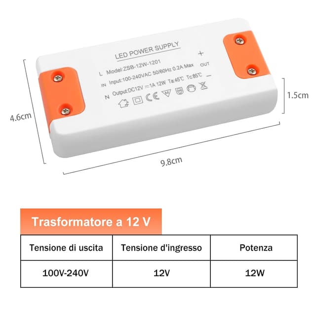 Detalle 2 de Alimentatore 12V 1A 12W per LED