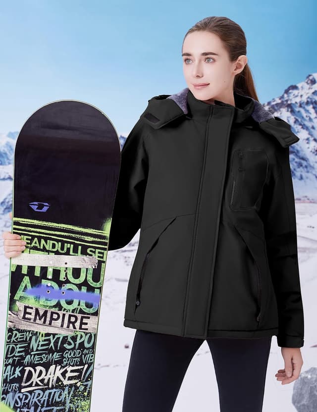 Detalle 2 de WULFUL Women's Waterproof Ski Jacket — Warm Hooded Coat