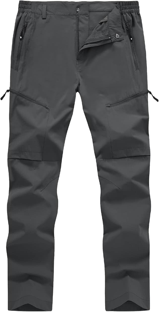 Detalle de Rdruko Men’s Hiking Trousers – Lightweight Quick-Dry Water-Resistant Stretch Pants with 5 Pockets