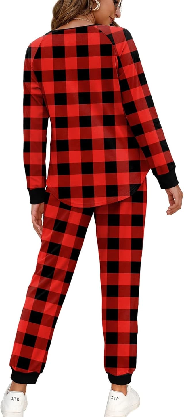 Detalle 2 de WIHOLL Two-Piece Lounge Set for Women (Button-Down Sweatshirt + Sweatpants)