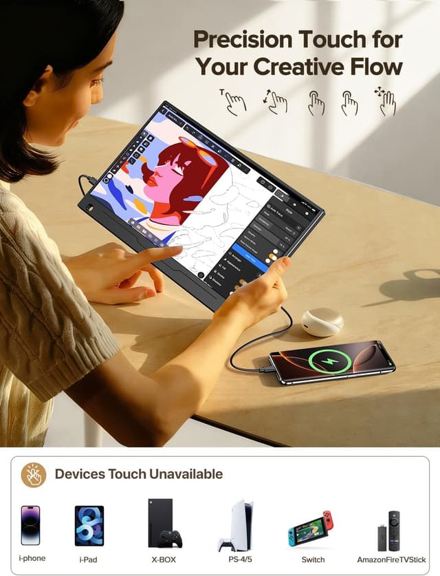 Detalle de UPERFECT Tragbarer Monitor 14 Zoll