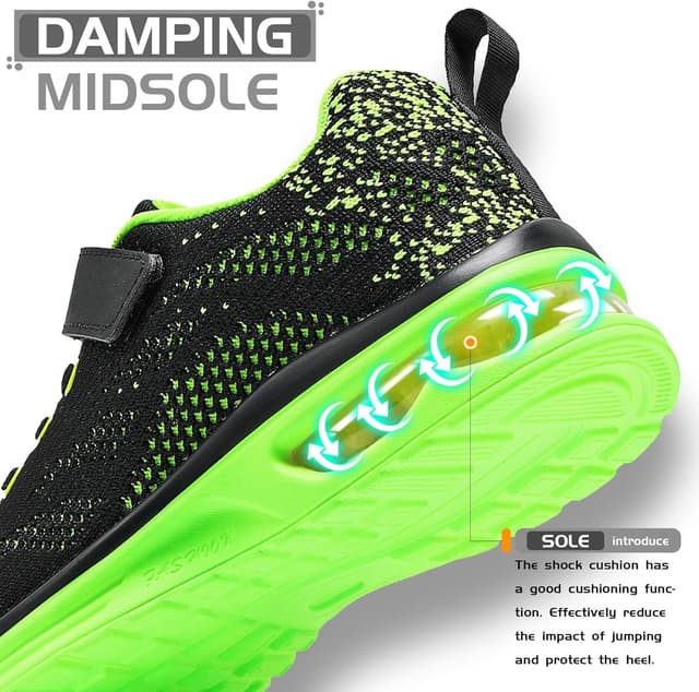 Detalle 2 de ASHION Kinder Turnschuhe Jungen Sneaker aus atmungsaktivem Mesh mit Klettverschluss