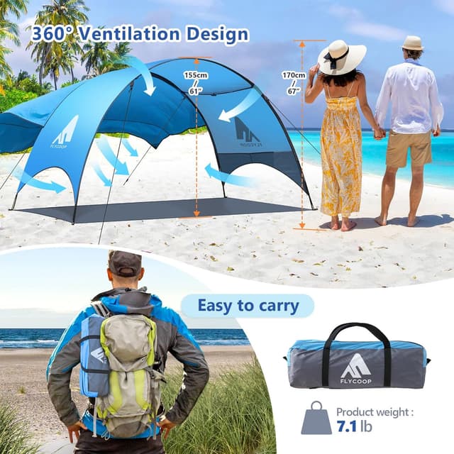 Detalle 2 de Beach Tent Compact Fold 106x65x61" 🌊