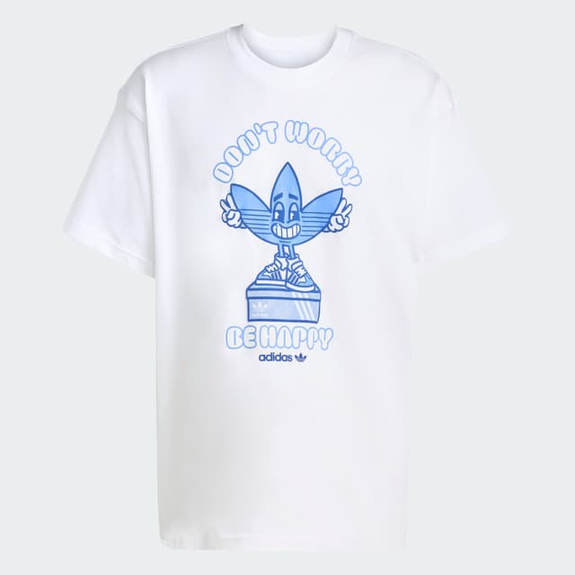 Detalle 2 de adidas Camiseta manga corta estampada SMILE TREFFY T (blanca)