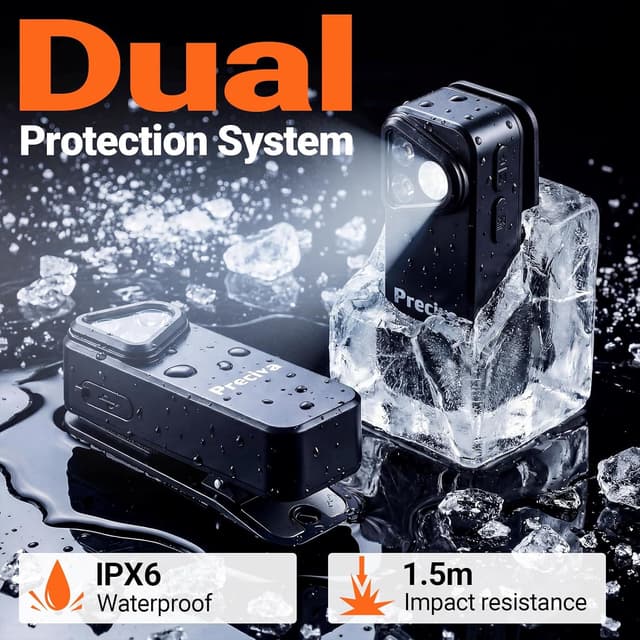 Detalle de Preciva Rechargeable EDC Torch (500 Lumens) with Spotlight, Floodlight & Red Warning Light