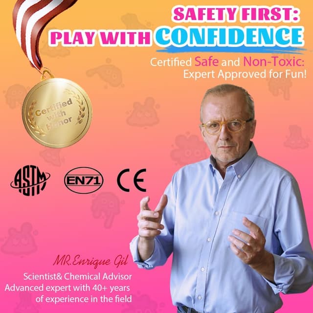 Detalle de WATERELF Play Putty Slime for Kids: non-sticky sensory fidget putty in Pink/Yellow (3.2 oz)