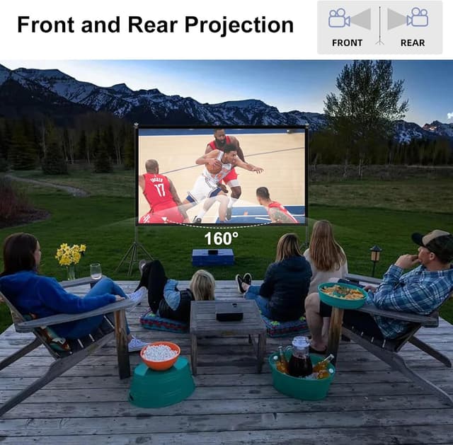 Thumbnail 6 de TOWOND Projector Screen with Stand (120-inch, 16:9) for Backyard Movie Nights