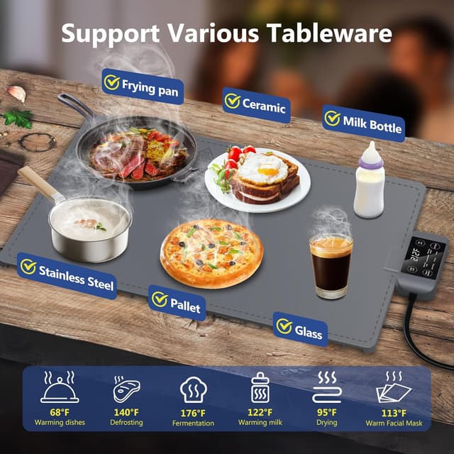 Thumbnail 5 de Waterproof Electric Food Warming Mat 17‑Level