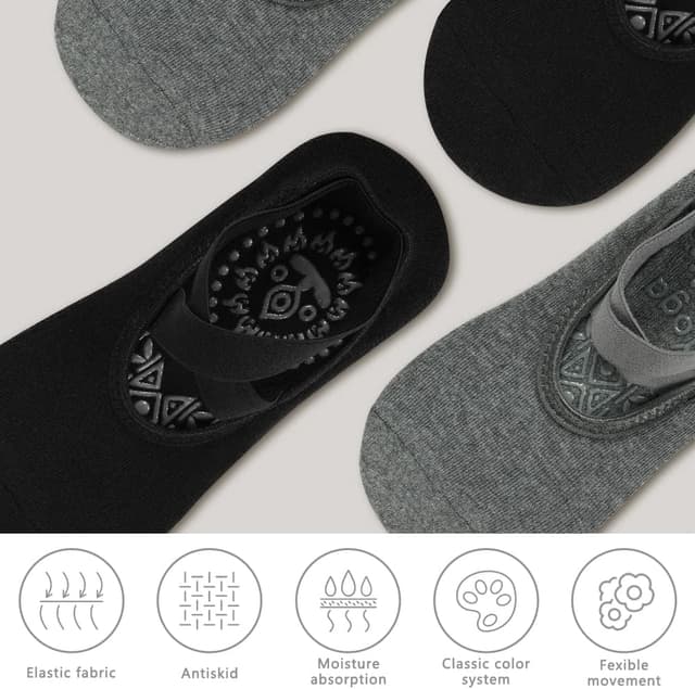 Thumbnail 3 de flintronic Calzini antiscivolo yoga donna con cinturino incrociato per pilates, balletto e danza