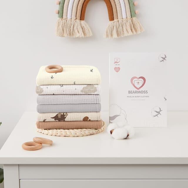 Detalle 2 de Musselin-Spucktücher 6er Pack 50 x 25 cm