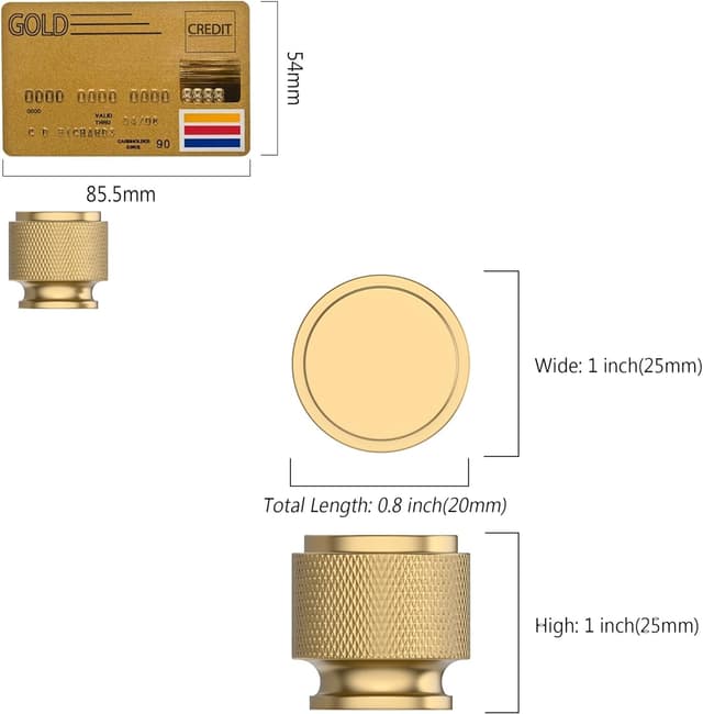 Detalle 2 de Amerdeco Möbelknöpfe Champagner Bronze 10er Set