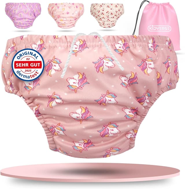 Detalle de KIDVERSE Schwimmwindel Baby Badehose (wiederverwendbar) ab 6 bis 12 Monate inkl. Tragetasche