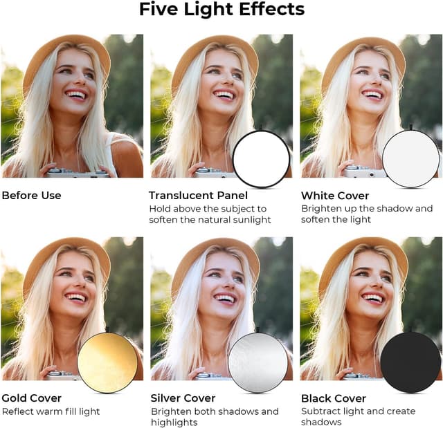 Thumbnail 2 de K&F CONCEPT 5‑in‑1 Reflektor‑Kit 80 cm für Fotografie