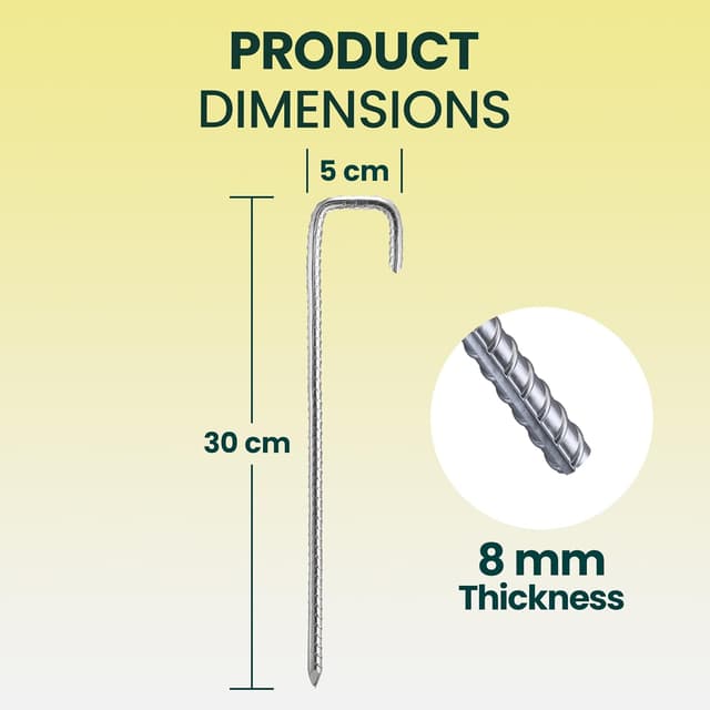 Detalle de GREEN HAVEN Juego de 10 pinzas de metal 300 mm 🛠