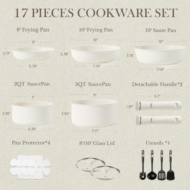 Detalle 2 de CAROTE 17pcs Nonstick Cookware Set