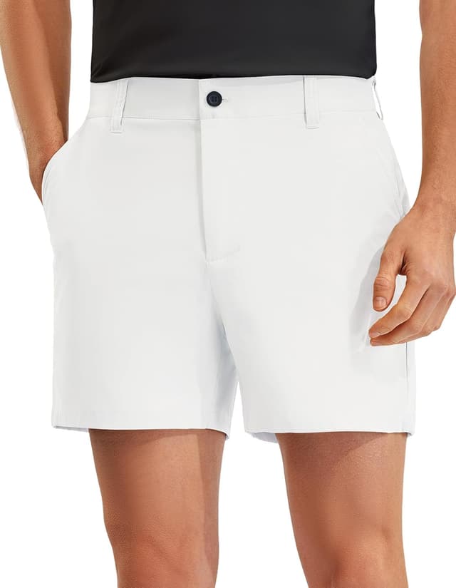 Detalle de PULI Golf Shorts for Men (Relaxed Fit) — Stretch, Quick-Dry, Lightweight Waterproof 5-Inch Inseam