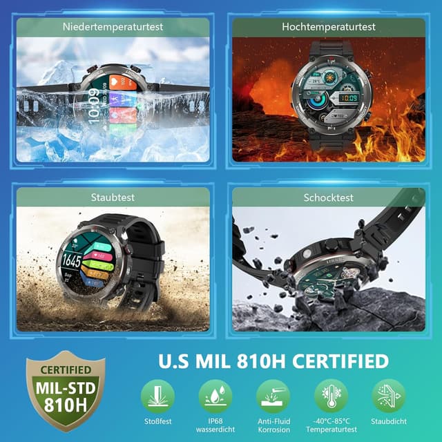 Thumbnail 1 de Baolubao Militär Smartwatch 960 mAh