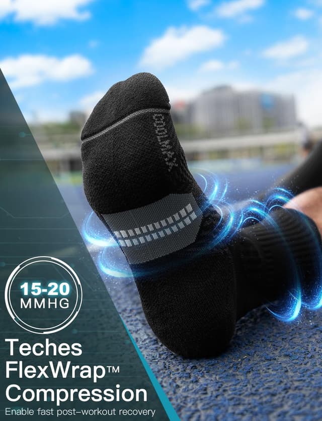 Detalle de Juclise Bambù Coolmax Compressione sportiva uomo 15-20 mmHg anti-vesciche