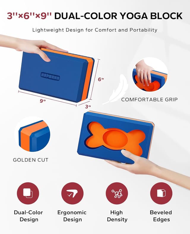 Detalle de HAPBEAR yoga blocks 23×15×7.5cm EVA foam