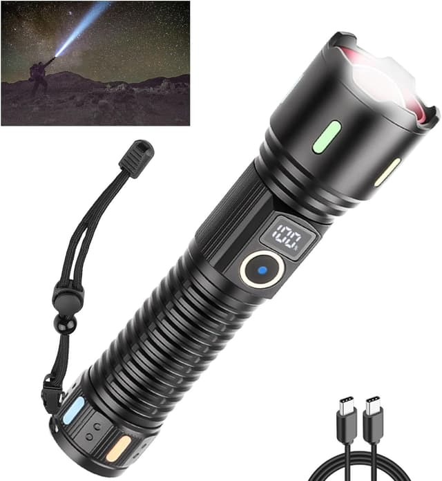Detalle 1 de DXHGHYGL Torcia LED ricaricabile USB-C fino a 90.000 lumen, IPX6
