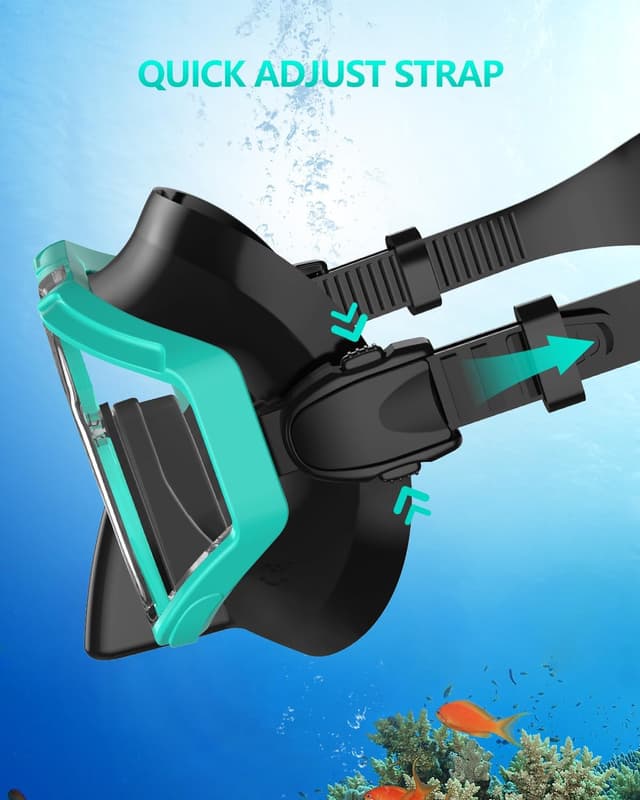 Detalle de WSTOO Adults Swim Goggles with Nose Cover (Anti-Fog, 180° Panoramic, Leak-Proof, 3-Lens)