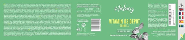 Thumbnail 6 de Vitamine D3 Depot 50.000 I.E. (vit végétal) – 60 comprimés, pour environ 50 jours