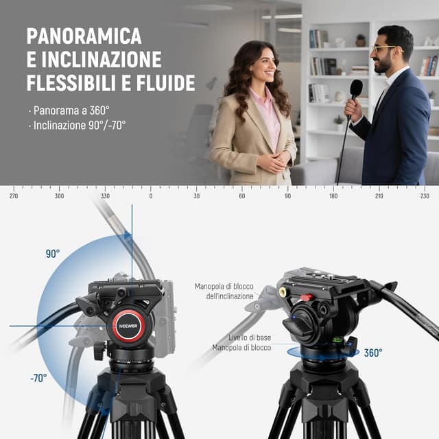 Thumbnail 4 de NEEWER TP73 treppiede video 6kg compatibile DSLR