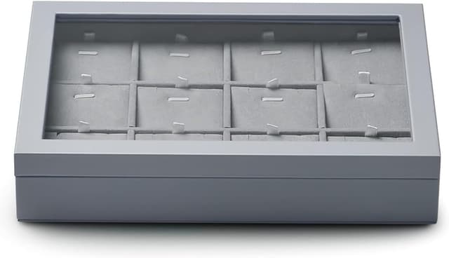 Thumbnail 3 de Papten Bandeja Apilable de Cuero para Joyas, 12 Compartimentos, Gris