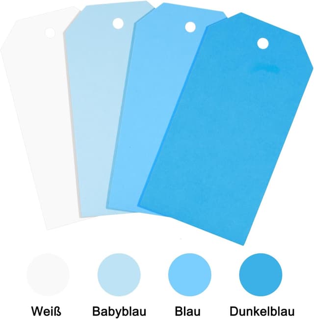 Thumbnail 3 de jijAcraft Blau Papier Geschenkanhänger Blanko 5x10 cm