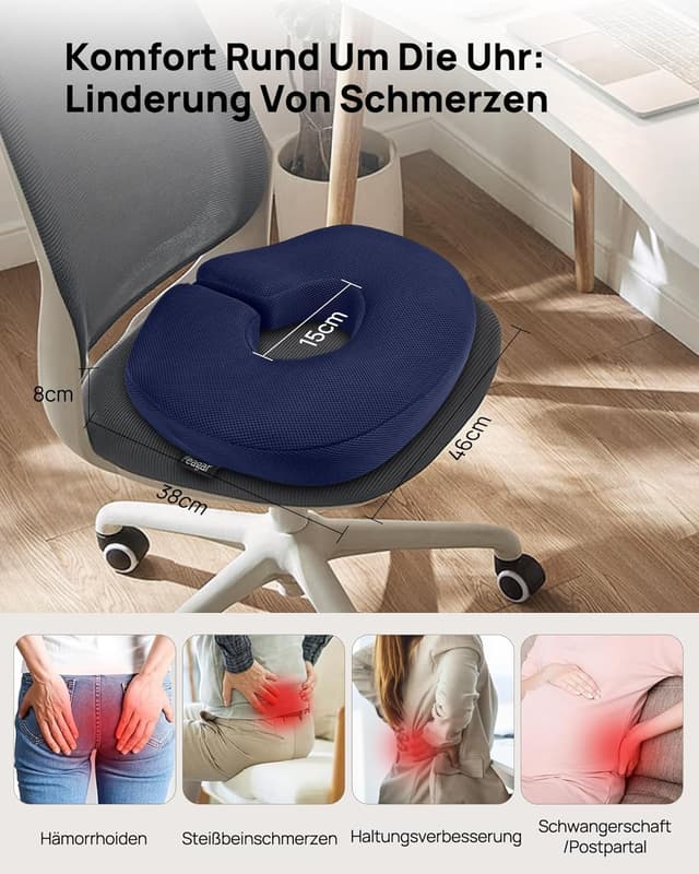 Thumbnail 1 de Feagar Ciambella per sedersi cuscino ortopedico in memory