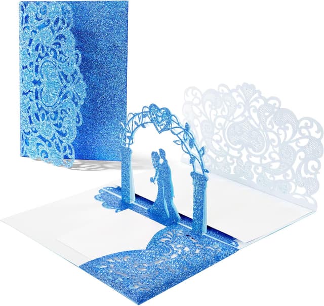 Imagen de Vicloon Carte de Vœux 3D Pop‑Up Bleu en OfertitasTOP