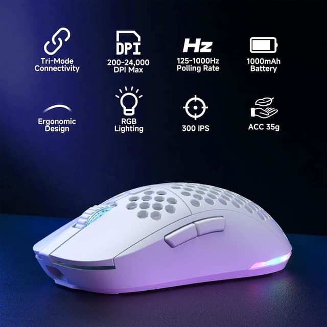 Detalle 2 de Dierya M1 Mouse gaming 24.000 DPI