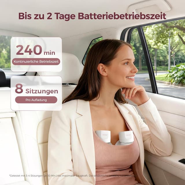 Detalle de momcozy S12 Pro Quick elektrische Milchpumpe freihändig (DoubleFit Hybrid-Brusthaube) – S12 Pro Quick, 1er-Set, weiß