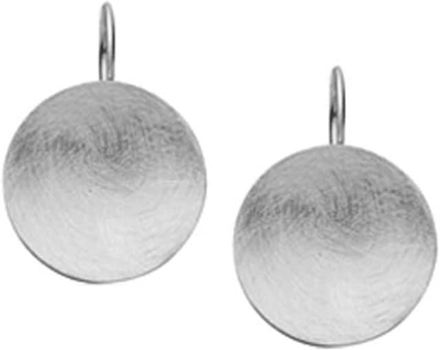 Detalle de Nenalina Ohrringe Silber 925 Damen Ohrhänger mit Kreis (gebürstet), 21 mm