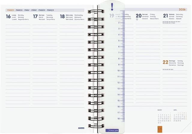 Detalle 1 de Finocam Agenda Institut 2025-2026 Turquesa Semana Vista Vertical