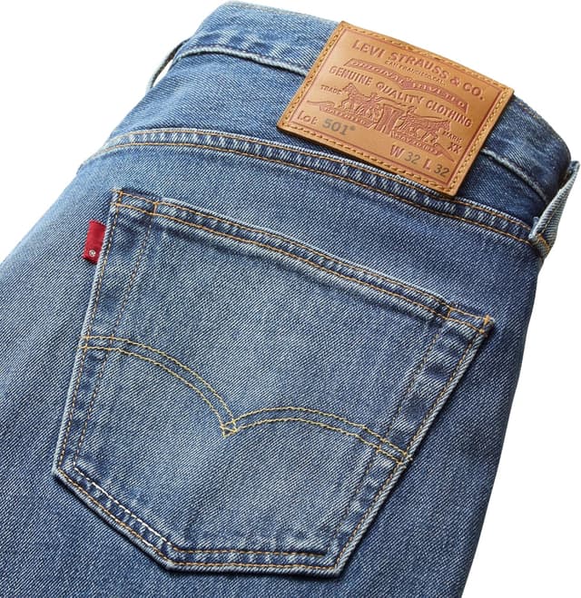 Detalle de Levi’s 501 Original “The Fairway” in denim con taglio diritto a 5 tasche (36W x 34L)