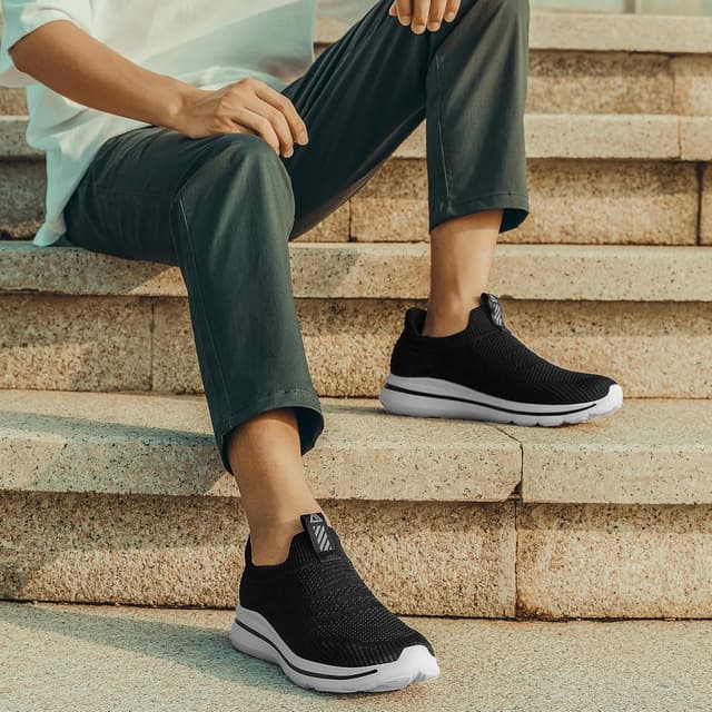 Detalle de ODCKOI Baskets hommes sans lacets en mesh respirant et bout large