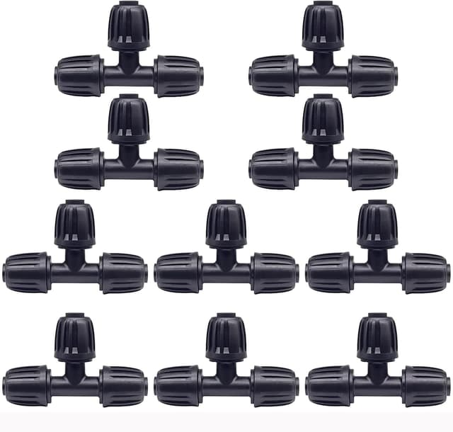 Detalle de Hydrogarden 10 pezzi connettori a T spinati da 16 mm per irrigazione a goccia