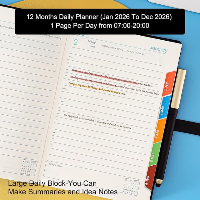 Detalle 2 de Agenda académica A5 página al día 2026