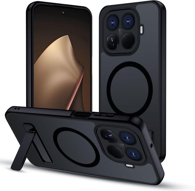 Detalle de Coque magnétique XTCASE pour Xiaomi 15T Pro compatible MagSafe avec béquille (noir, translucide mat)