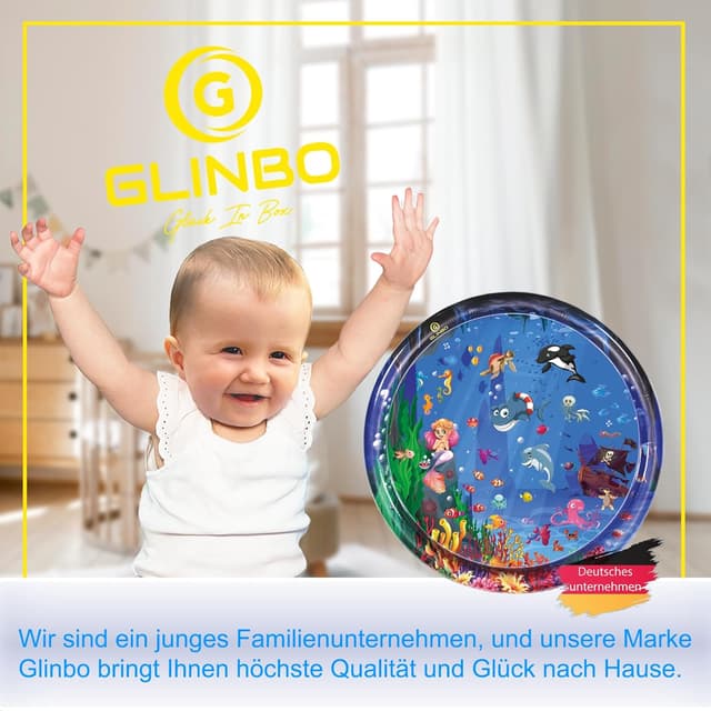 Detalle de Glinbo Wassermatte Baby – BPA-freie Wasserspielmatte XXL für Bauchlage