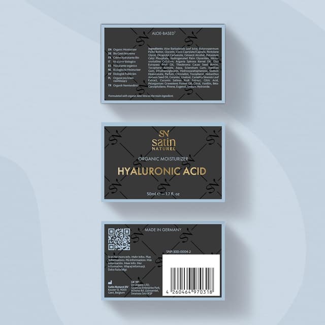 Detalle de Satin Naturel Crème Hydratante au Aloe Vera Bio & Acide Hyaluronique 50 ml pour le visage