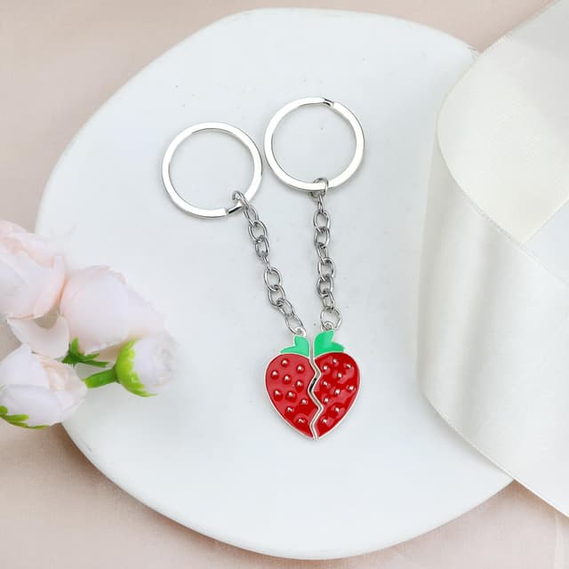 Detalle 2 de OBEISN Schlüsselanhänger „Avocado“ als Set für Paare – Geschenkidee für Freundin, beste Freundin & Geburtstag