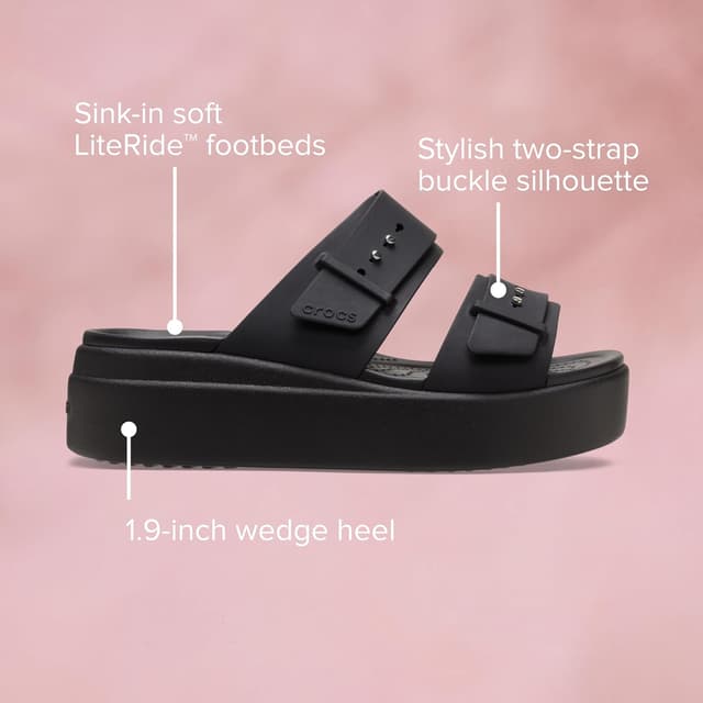 Detalle 2 de Crocs Brooklyn Buckle Sandalo da donna con zeppa bassa LiteRide
