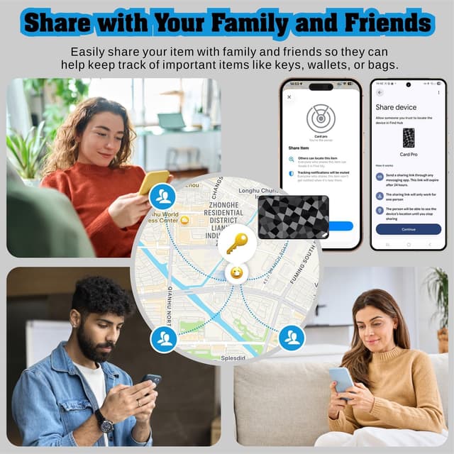 Detalle de Reyke Carta di localizzazione sottile compatibile iOS Find My e Google Find Hub (1 Pack)